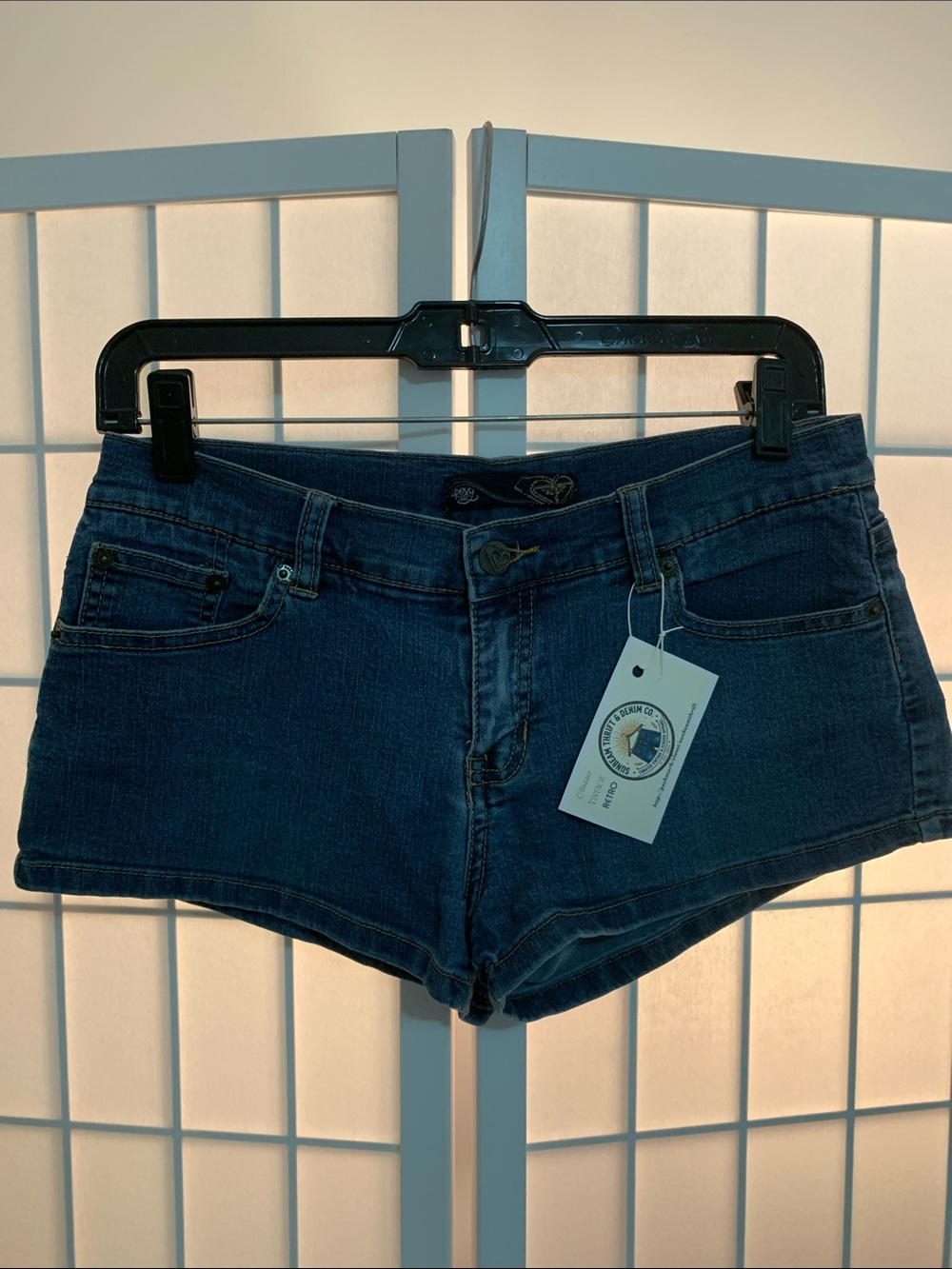 ROXY Dark Blue Denim Micro Shorts 2000’s Size 5